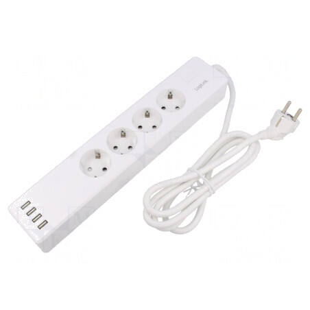 Prelungitor cu 4 Prize și Protecție la Supratensiune 10A | Electronic-mag.ro | Componente Electronice