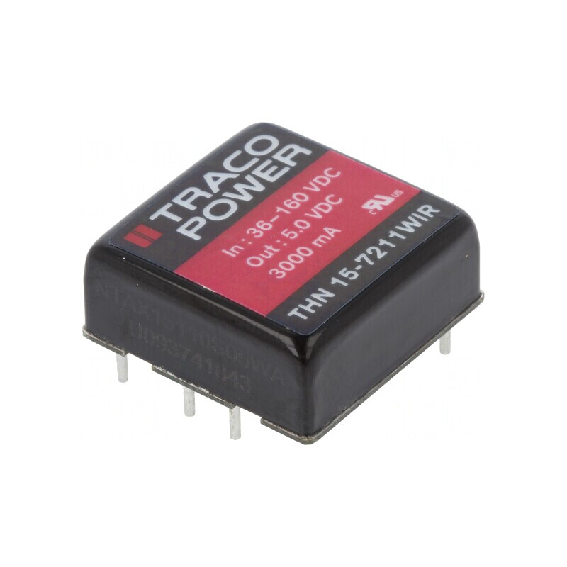Convertor DC/DC 15W 36-160V la 5V 3000mA THN 15-7211WIR | Electronic-mag.ro | Componente Electronice Convertor DC/DC 15W 36-160V la 5V 3000mA THN 15-7211WIR | Electronic-mag.ro | Componente Electronice
