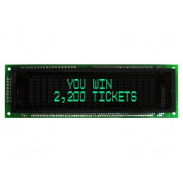 Afișaj VFD Alfanumeric 20x2 Verde 8.95mm | Electronic-mag.ro | Componente Electronice