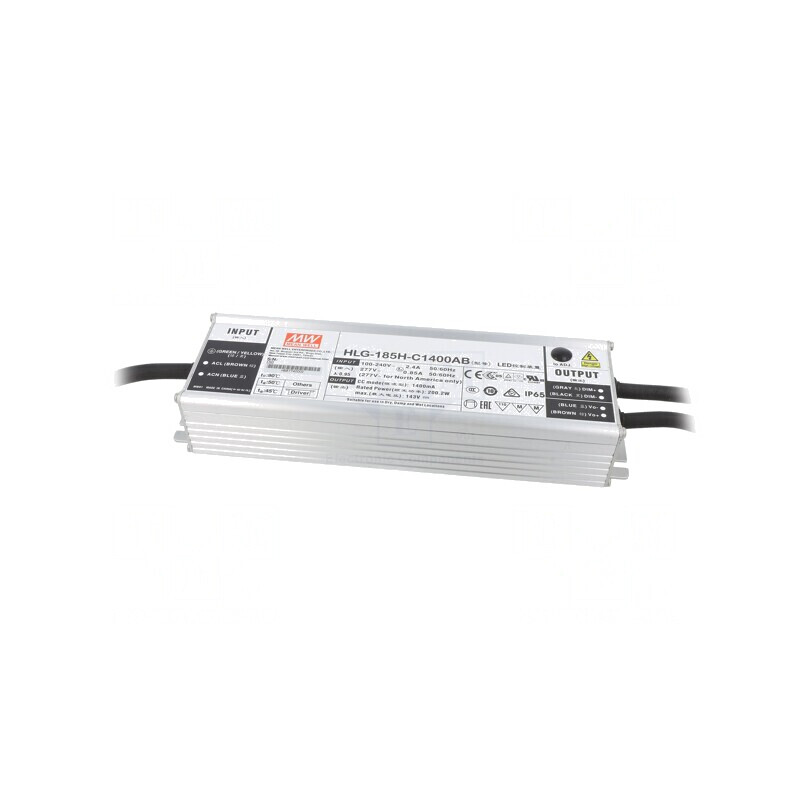 Alimentator LED 200W IP65 HLG-185H-C1400AB | Electronic-mag.ro | Componente Electronice Alimentator LED 200W IP65 HLG-185H-C1400AB | Electronic-mag.ro | Componente Electronice