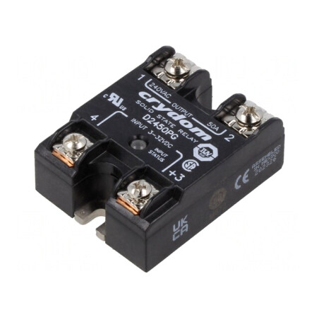 Releu Semiconductor 50A 1-fazat 24-280VAC 3-32VDC | Electronic-mag.ro | Componente Electronice