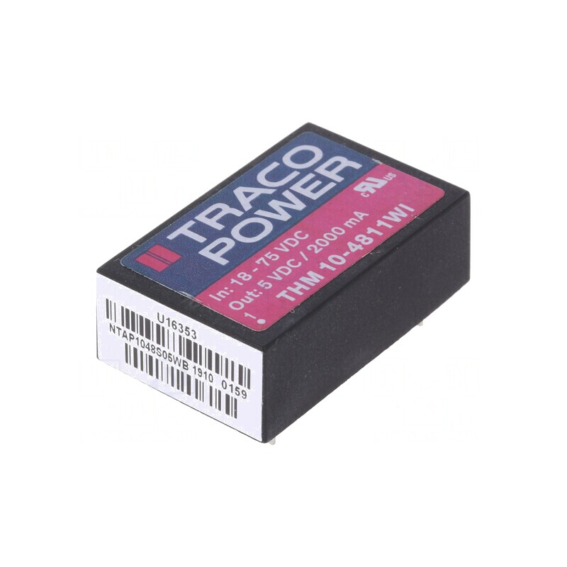 Convertor DC/DC 10W 18-75V la 5V 2000mA DIP24 THM 10-4811WI | Electronic-mag.ro | Componente Electronice