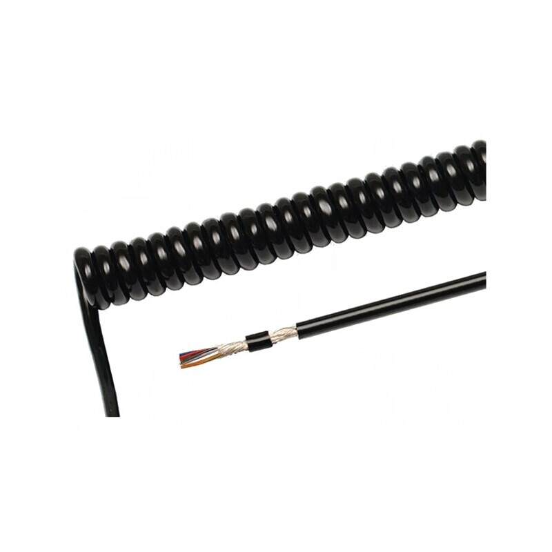 Cablu spiralat 3x0,14mm2 PUR negru 1m-4m