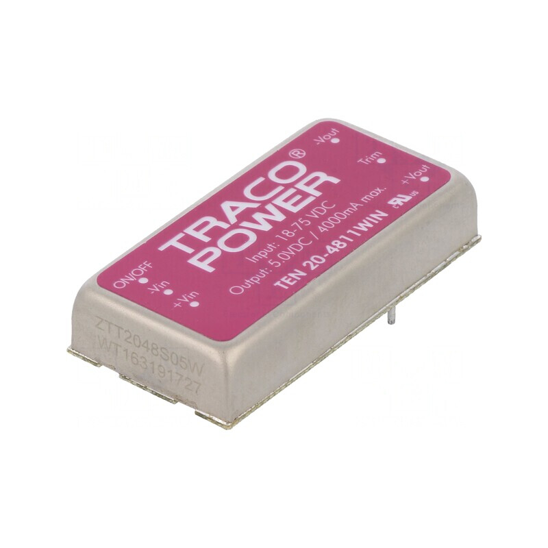 Convertor DC/DC 20W 18-75V la 5V 4A 400kHz | Electronic-mag.ro | Componente Electronice