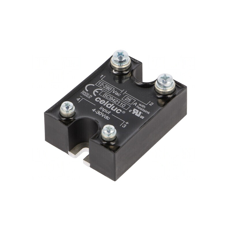 Releu Semiconductor Monofazat 25A 12-280VAC | Electronic-mag.ro | Componente Electronice