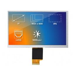 Display TFT 7" 1024x600 LED 164.9x100x5.7mm | Electronic-mag.ro | Componente Electronice