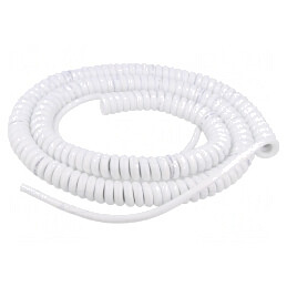 Cablu Spiralat Neecranat PUR Alb 1.5m 3G1.5mm2 | Electronic-mag.ro | Componente Electronice