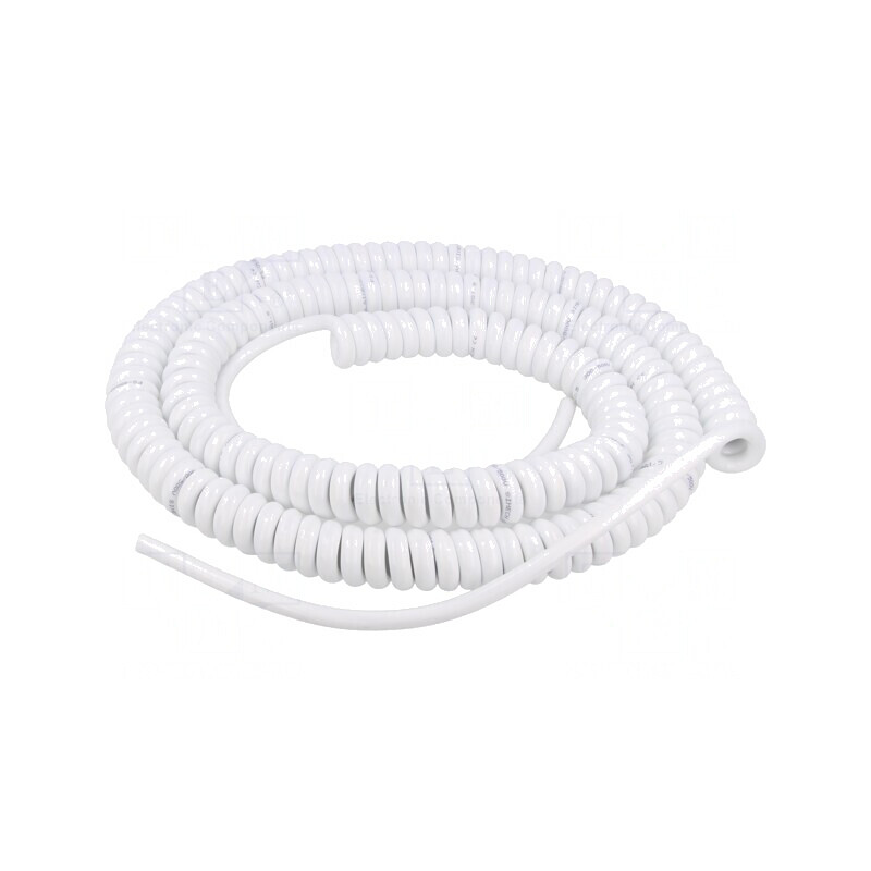 Cablu Spiralat Neecranat PUR Alb 1.5m 3G1.5mm2 | Electronic-mag.ro | Componente Electronice