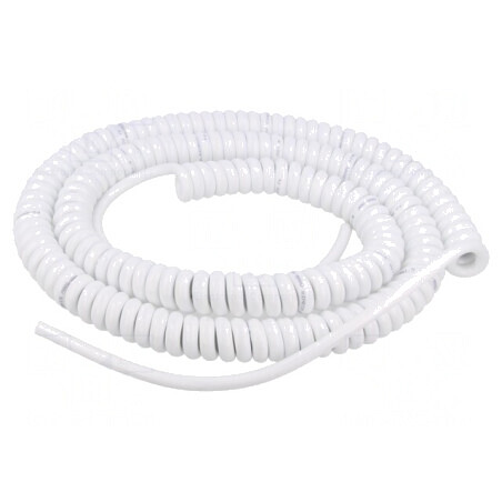 Cablu Spiralat Neecranat PUR Alb 1.5m 3G1.5mm2 | Electronic-mag.ro | Componente Electronice