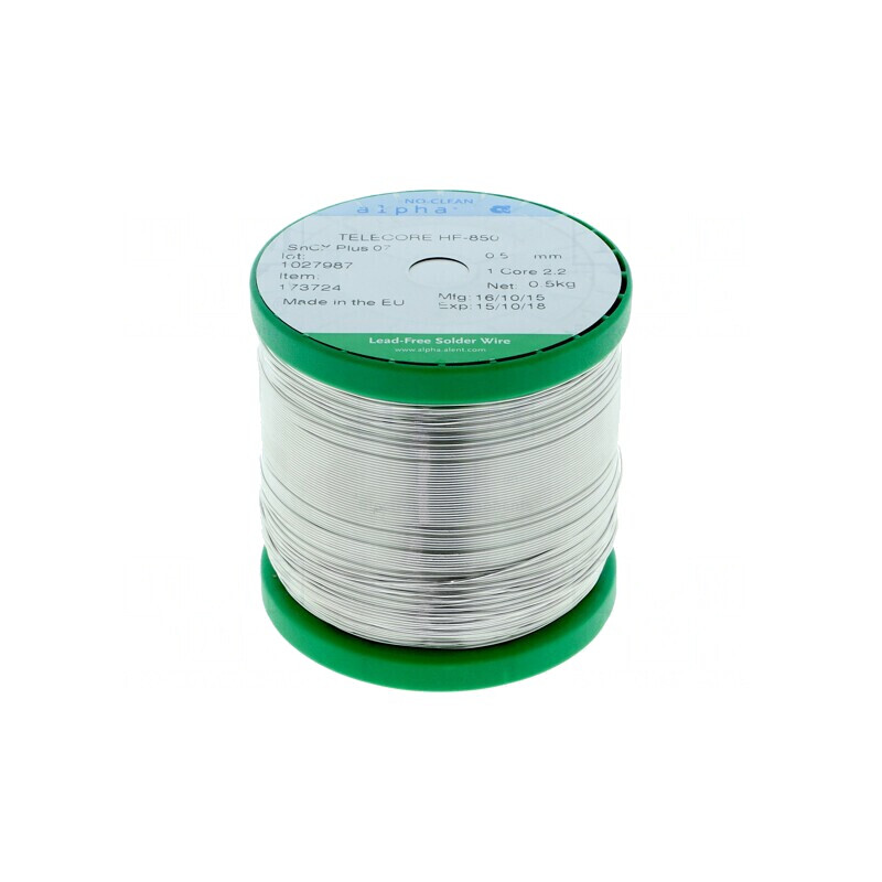 Sârmă de lipit fără plumb 0,5mm 0,5kg TELECORE HF-850 | Electronic-mag.ro | Componente Electronice