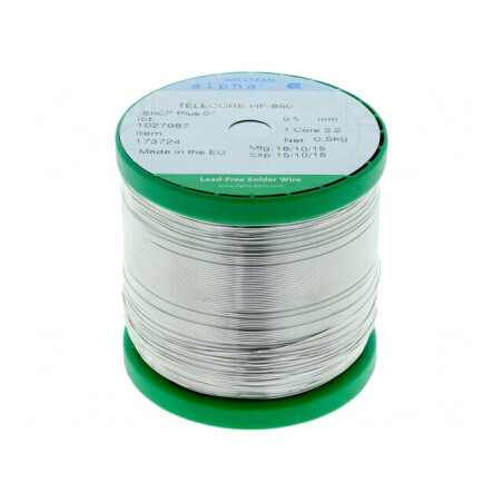 Sârmă de lipit fără plumb 0,5mm 0,5kg TELECORE HF-850 | Electronic-mag.ro | Componente Electronice