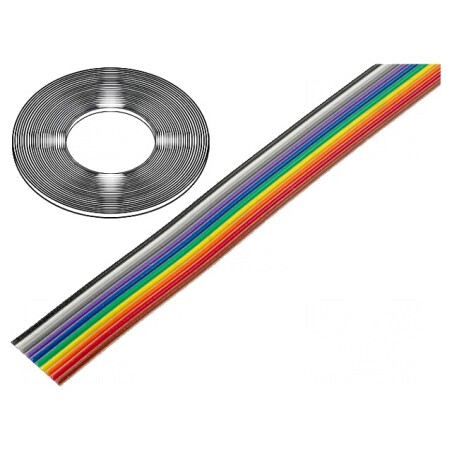 Cablu Bandă 1,27mm 10x26AWG PVC 30.48m | Electronic-mag.ro | Componente Electronice