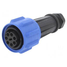 Conector circular mufă mamă 7 PIN filet interior rotire | Electronic-mag.ro | Componente Electronice