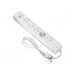 Prelungitor cu 5 prize și protecție la supratensiune 16A | Electronic-mag.ro | Componente Electronice