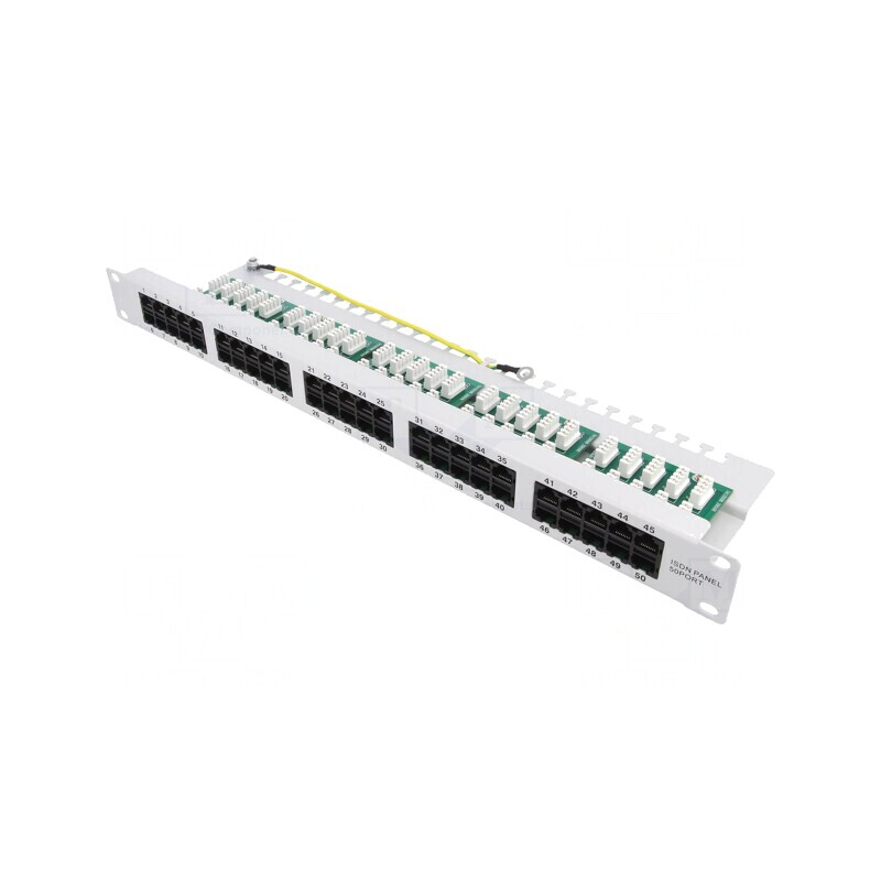 Patch Panel RJ45 Rack Gri 50 Porturi 1U | Electronic-mag.ro | Componente Electronice