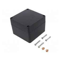 Carcasă Universală Aluminiu Neagră 120mm x 122mm x 91mm | Electronic-mag.ro | Componente Electronice