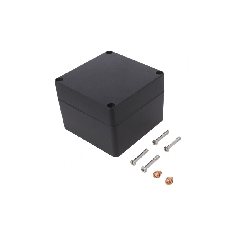 Carcasă Universală Aluminiu Neagră 120mm x 122mm x 91mm | Electronic-mag.ro | Componente Electronice