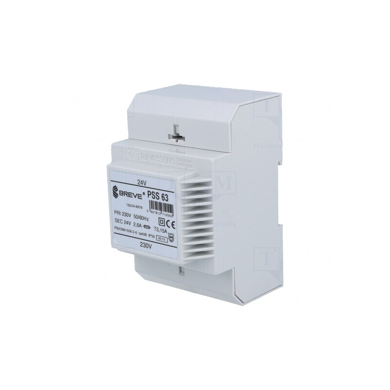 Transformator de Alimentare 63VA 230V AC la 24V cu Bandă de Cleme | Electronic-mag.ro | Componente Electronice Transformator de Alimentare 63VA 230V AC la 24V cu Bandă de Cleme | Electronic-mag.ro | Componente Electronice