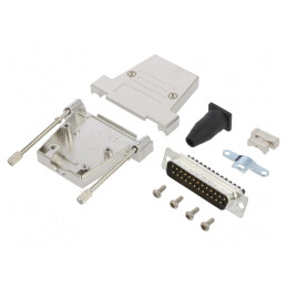 Conector D-Sub 25 Pin Tată Drept cu Șurub pe Cablu | Electronic-mag.ro | Componente Electronice