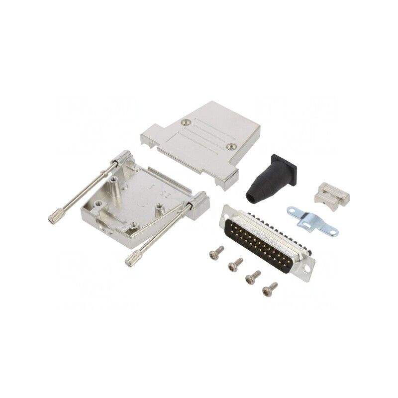 Conector D-Sub 25 Pin Tată Drept cu Șurub pe Cablu | Electronic-mag.ro | Componente Electronice