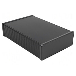 Carcasă aluminiu neagră cu panou 191x280x66mm | Electronic-mag.ro | Componente Electronice