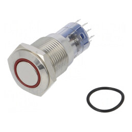 Comutator Anti-Vandalism DPDT 3A 250VAC IP67 Roșu | Electronic-mag.ro | Componente Electronice