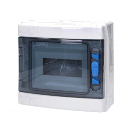Carcasă pentru aparatură modulară IP65 albă ABS 8 module | Electronic-mag.ro | Componente Electronice
