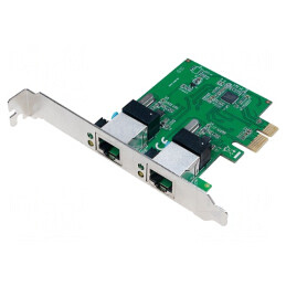 Card Extensie PCIe RJ45 x2 Wake-On-LAN Full Duplex
