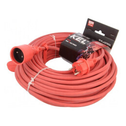 Prelungitor de Alimentare 30m 16A Roșu | Electronic-mag.ro | Componente Electronice