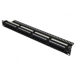 Patch Panel RJ45 Cat 6 Rack 24 Porturi Negru | Electronic-mag.ro | Componente Electronice