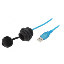 Cablu-adaptor USB A soclu-mufă USB 2.0 IP67 2m | Electronic-mag.ro | Componente Electronice