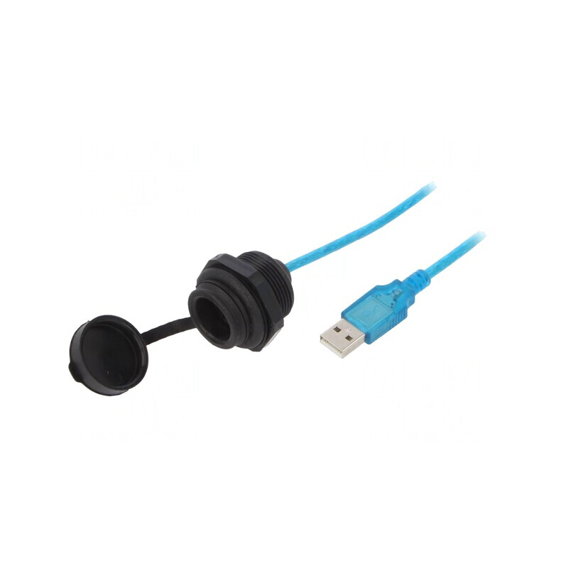Cablu-adaptor USB A soclu-mufă USB 2.0 IP67 2m | Electronic-mag.ro | Componente Electronice