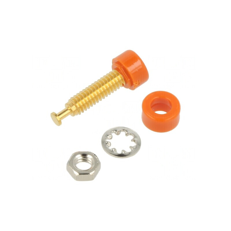 Soclu Banană 2mm 5A Portocalie pe Panou | Electronic-mag.ro | Componente Electronice