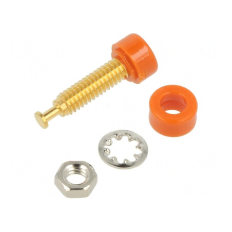 Soclu Banană 2mm 5A Portocalie pe Panou | Electronic-mag.ro | Componente Electronice