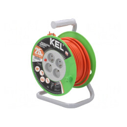 Prelungitor Bobinat cu 4 Prize PVC Portocaliu 25m | Electronic-mag.ro | Componente Electronice