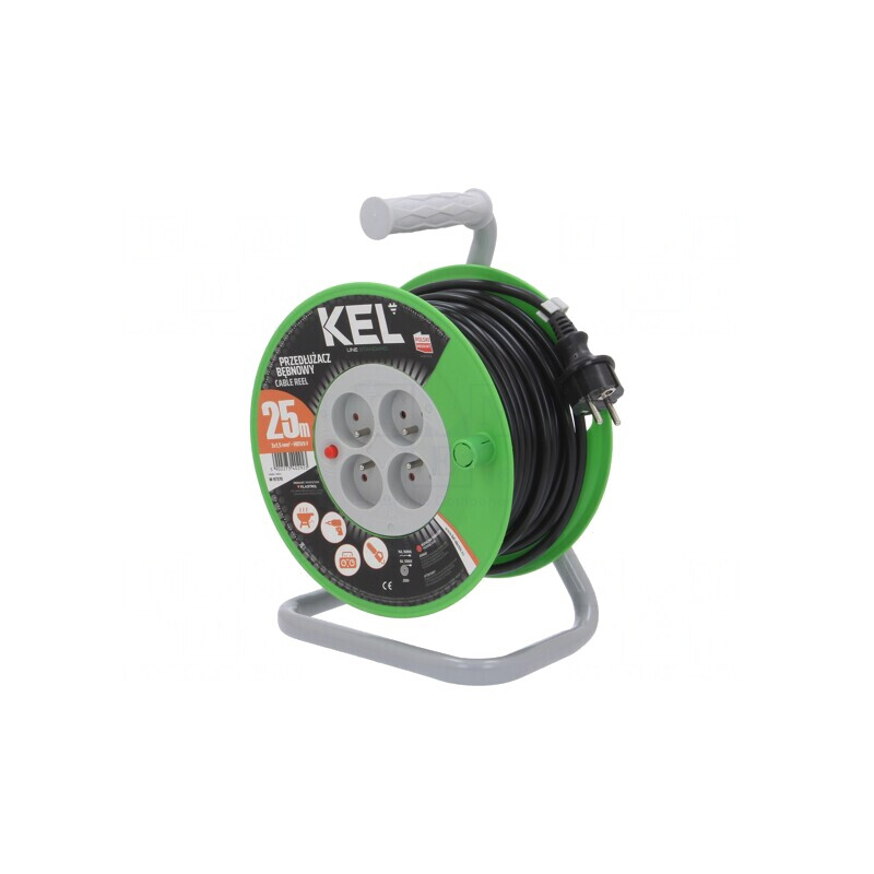 Prelungitor Bobinat 4 Prize PVC Negru 3x1.5mm2 | Electronic-mag.ro | Componente Electronice