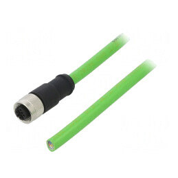 Mufă Ethernet M12 4 Pin Mamă 3m PUR IP67 | Electronic-mag.ro | Componente Electronice