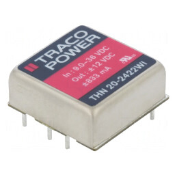 Convertor DC/DC 20W 9-36V la 12V/-12V THN 20-2422WI | Electronic-mag.ro | Componente Electronice