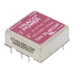 Convertor DC/DC 20W 18-75V la 12V/-12V THN 20-4822WI | Electronic-mag.ro | Componente Electronice
