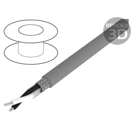Cablu Alpha Essential C&C 2x28AWG 30,5m Gri Închis PVC 600V | Electronic-mag.ro | Componente Electronice