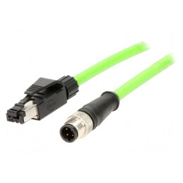 Adaptor M12 tată-RJ45 mufă drept IP67 | Electronic-mag.ro | Componente Electronice