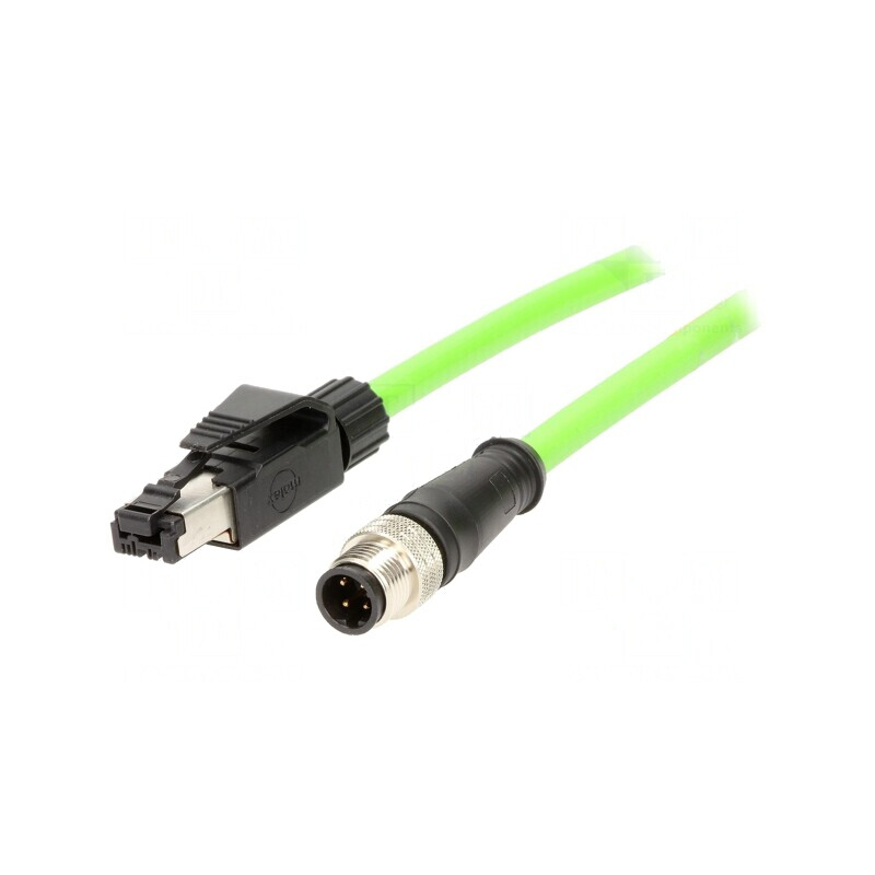 Adaptor M12 tată-RJ45 mufă drept IP67 | Electronic-mag.ro | Componente Electronice