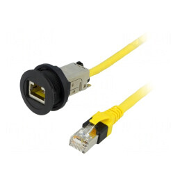 Soclu RJ45 | 22mm | har-port | -25÷70°C | Ø22,3mm | IP20 | neagră | 