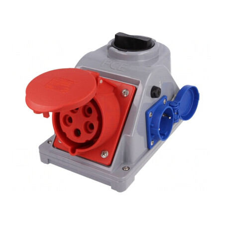 Conector alimentare AC trifazat 32A 400V IP44 mamă | Electronic-mag.ro | Componente Electronice