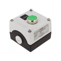 Casetă de comandă cu 1 buton plat IP67 metal NO | Electronic-mag.ro | Componente Electronice