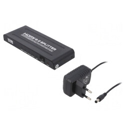 Splitter HDMI 2.0 Negru cu Intrare DC și HDMI | Electronic-mag.ro | Componente Electronice