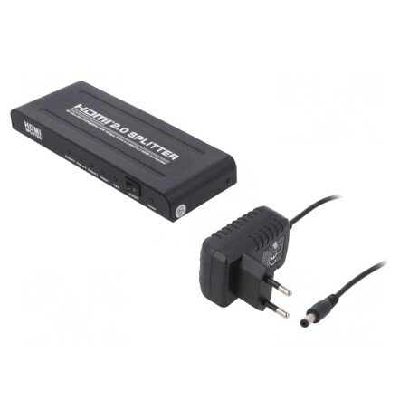 Splitter HDMI 2.0 Negru cu Intrare DC și HDMI | Electronic-mag.ro | Componente Electronice