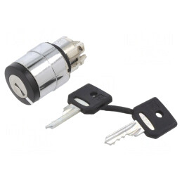 Comutator Rotativ cu Cheie 22mm 2 P poziții Negru | Electronic-mag.ro | Componente Electronice