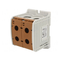 Conector Șine 300mm2 1 Pista 4 Borne Maro TS35 | Electronic-mag.ro | Componente Electronice