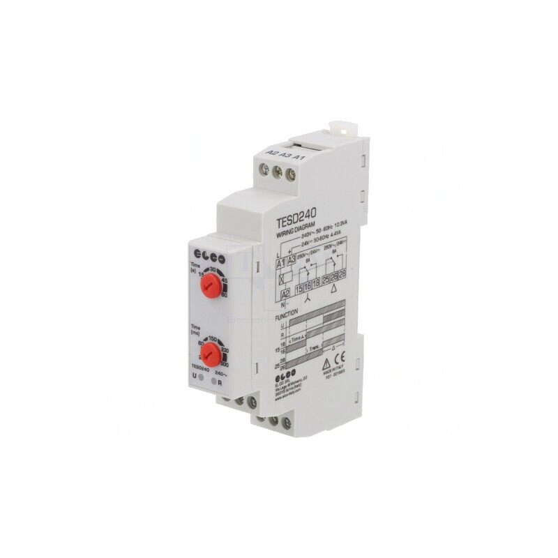 Releu Timer 1s-60s 24VAC/230VAC/24VDC pentru Şină DIN IP40 | Electronic-mag.ro | Componente Electronice